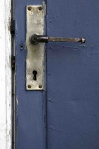 rusty door handle that needs a replacement