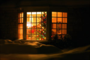 Christmas Tree Through Window