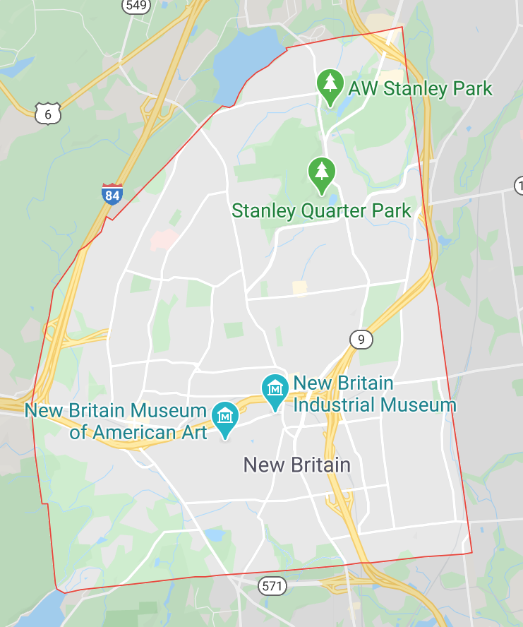 Map of New Britain CT
