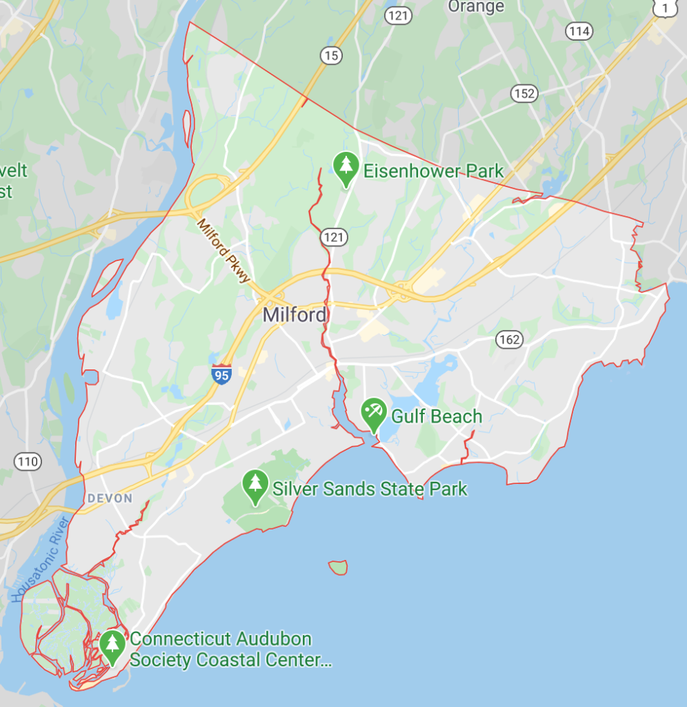 Map of Milford Connecticut