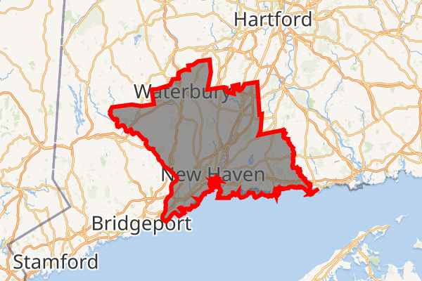 Map Of New Haven County (CT)