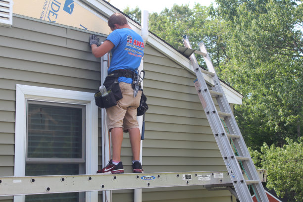 Siding job action shot by AWS in New London County area