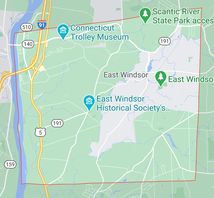 Google Maps of East Windsor Connecticut
