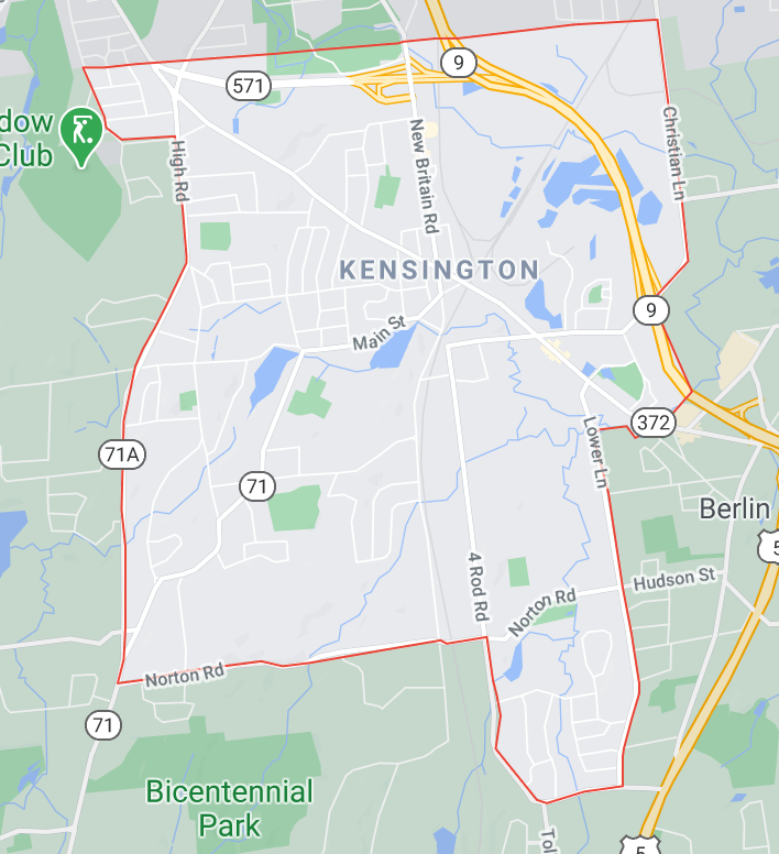 Google maps of Kensington Connecticut