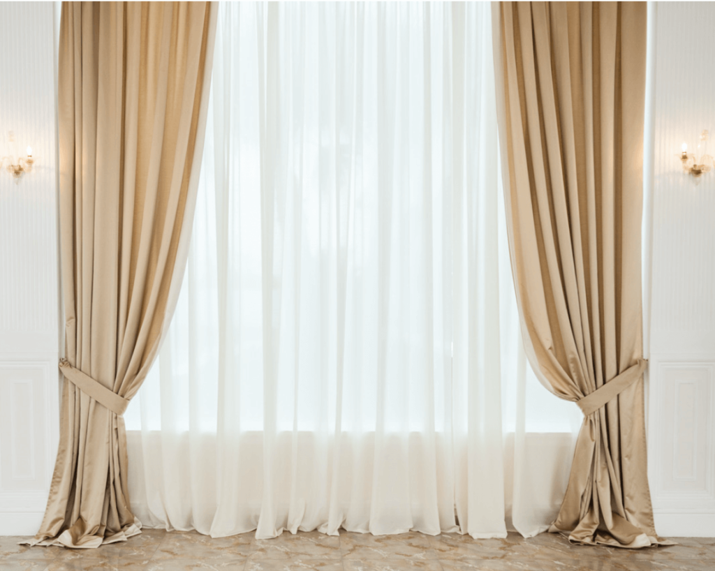 Bedroom drapes window treatment