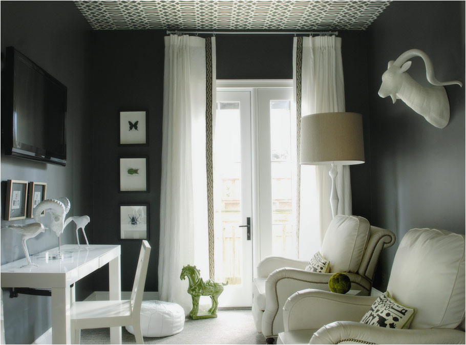 Grey Walls with White Curtains