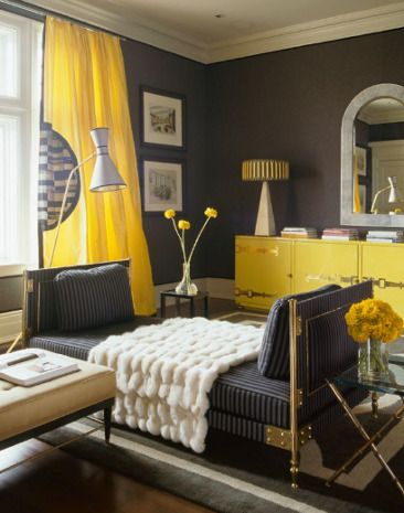 Grey Walls with Yellow Curtains