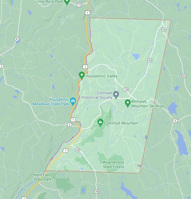 Replacement Windows in Cornwall, CT map 