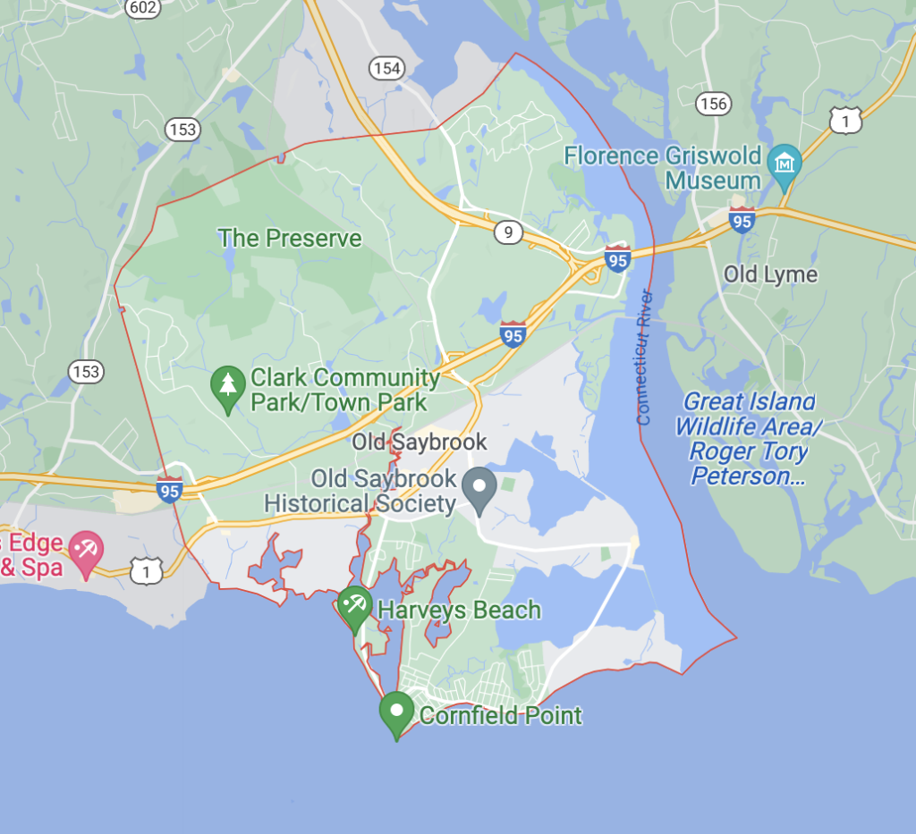 Google Map screenshot of Old Saybrook CT