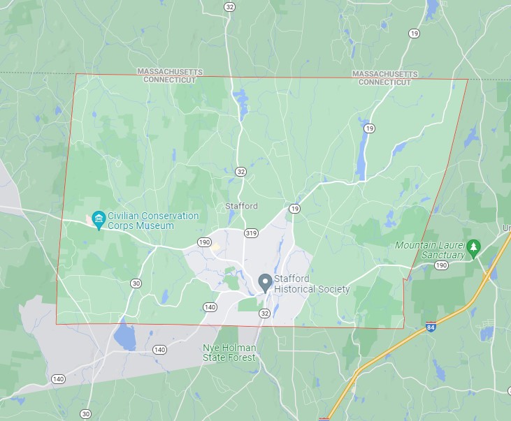 Replacement windows in Stafford, CT map pic