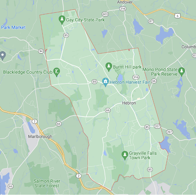 Hebron Connecticut google map