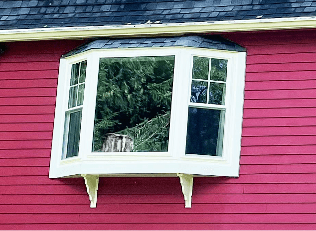 bay window on red durham home