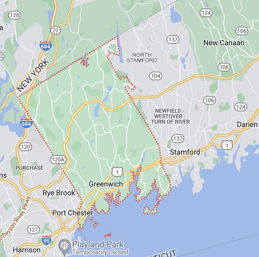 Picture of Greenwich CT county from Google Maps. 