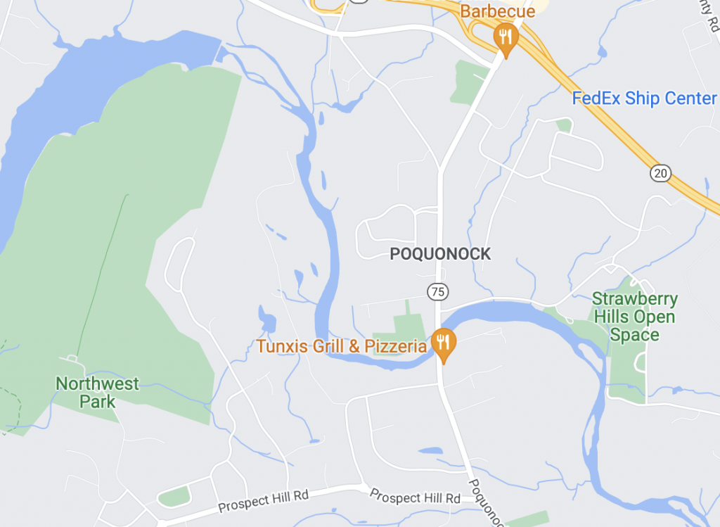 Google map of the Poquonock, CT area
