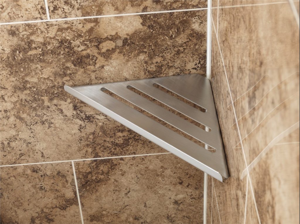 Metal shower corner piece for shower/bathroom