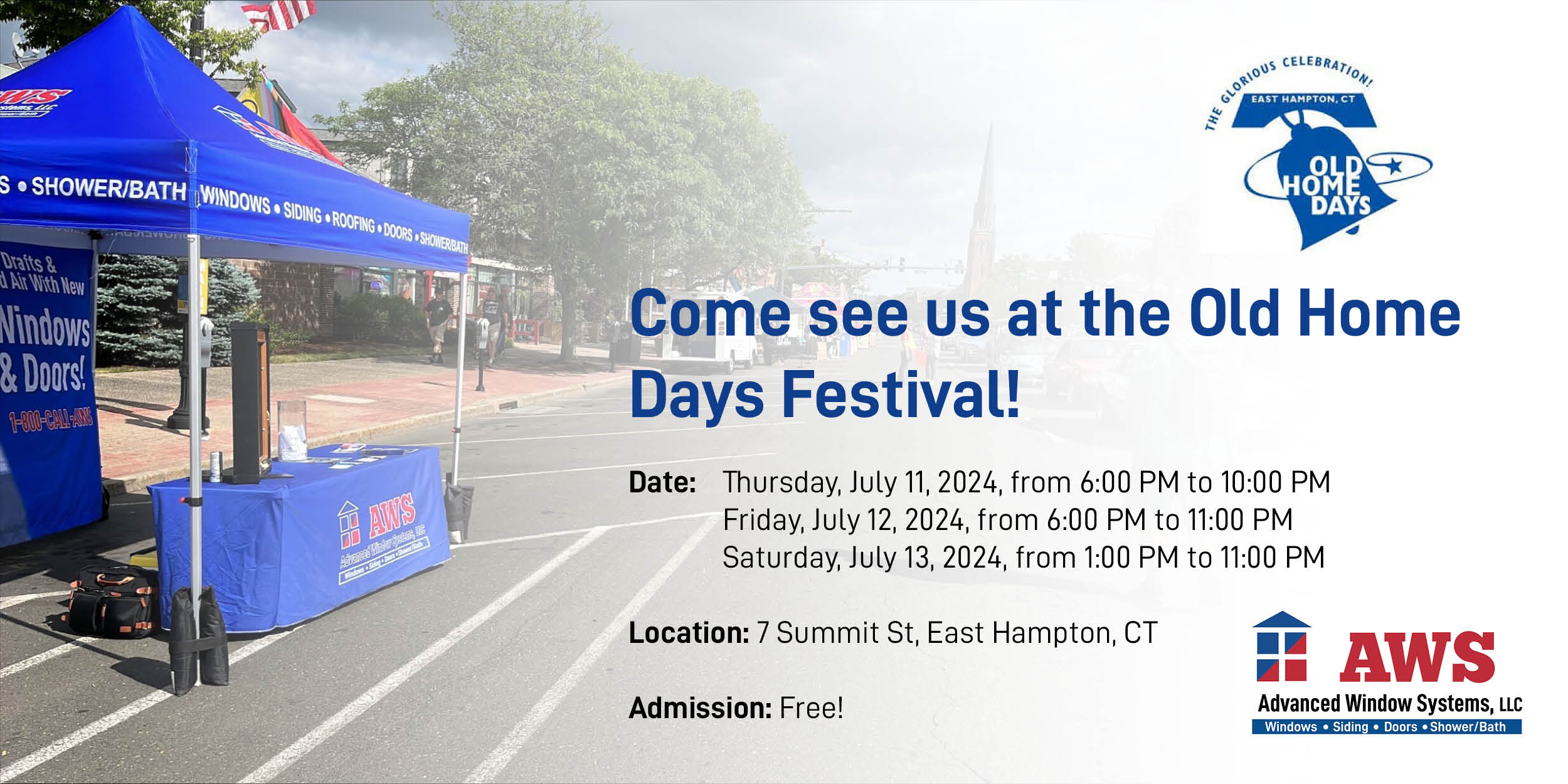 Advanced Window Systems at the East Hampton Old Home Days Festival 2024 in East Hampton, CT. Enjoy things to do in East Hampton, CT