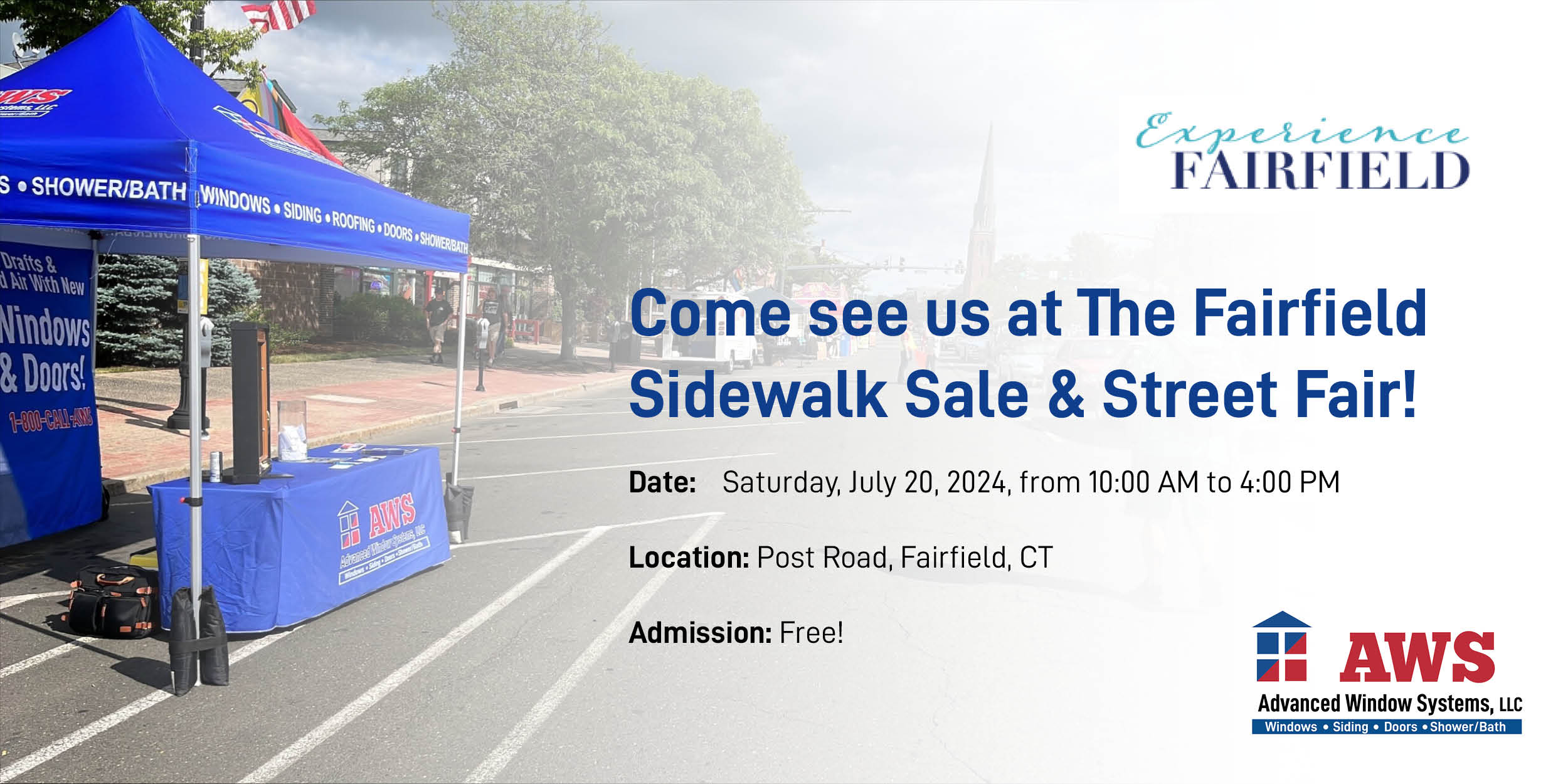 Advanced Window Systems at the Fairfield Sidewalk and Street Fair 2024 in Fairfield, CT. Enjoy things to do in Fairfield, CT